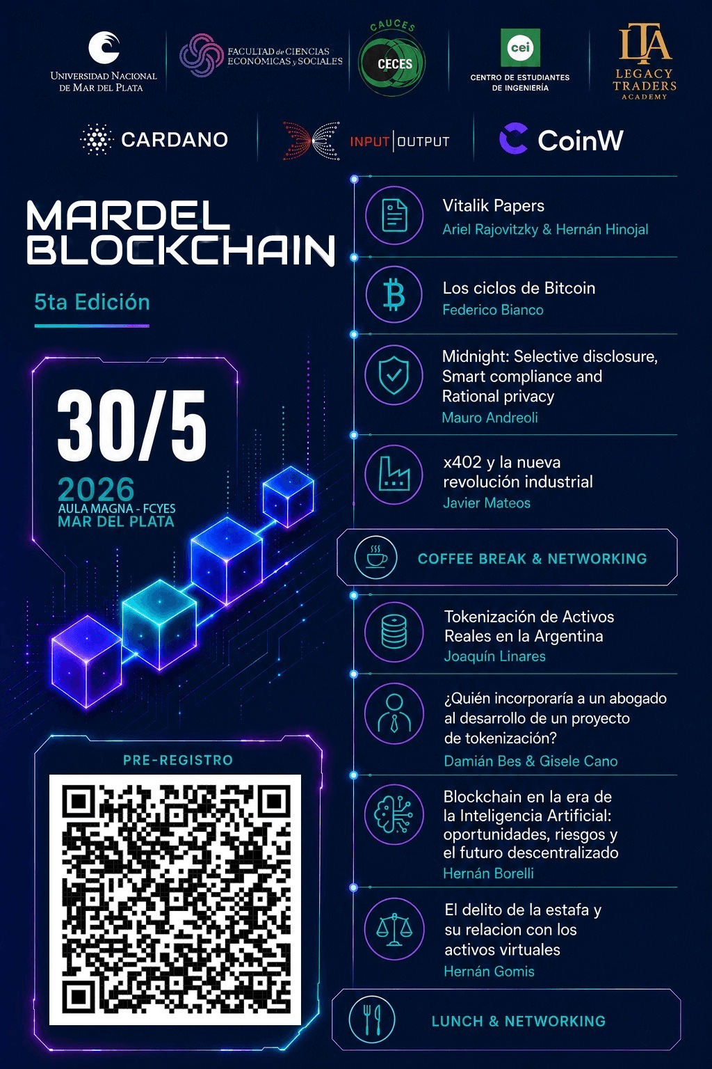 Flyer de MardelBlockchain 5ta Edición
